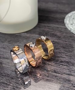 LV Nanogram Ring - Luxury Design Titanium With 18ct Plating - Non Tarnish