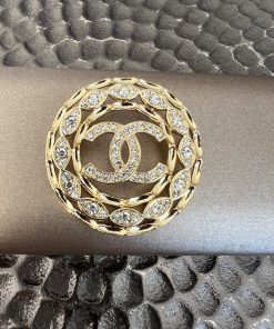 Chanel Gold and Diamante Brooch