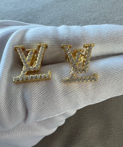 LV Gold Diamante Earrings