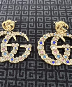 Gucci Gold Stoned Earrings
